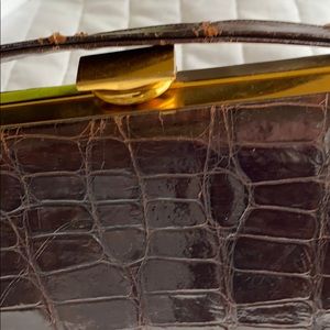 Vintage purse real leather alligator